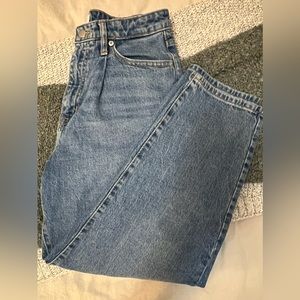 Straight Leg Pleated Jeans